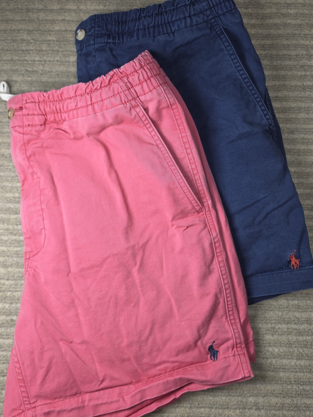 Polo Ralph Lauren Mens Shorts Medium Lot Of 2 Pockets Elastic Outdoors Hiking